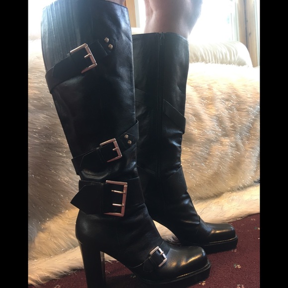 Nine West Shoes - Tall black leather Boots 8.5 heel